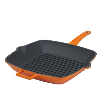 Cast iron grill pan Slow-cook 26x32cm orange