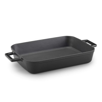 Cast iron grill tray Slow-cook 22x30cm matte black