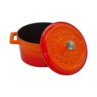 Cast iron round cocotte with lid 24cm 4,5l orange