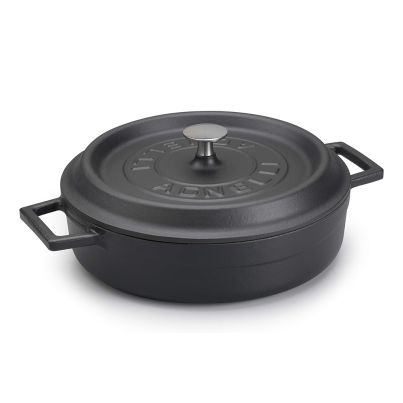 Cast iron round cocotte with lid 28cm 3,4l matte black