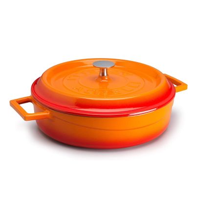 Cast iron round cocotte with lid 28cm 3,4l orange