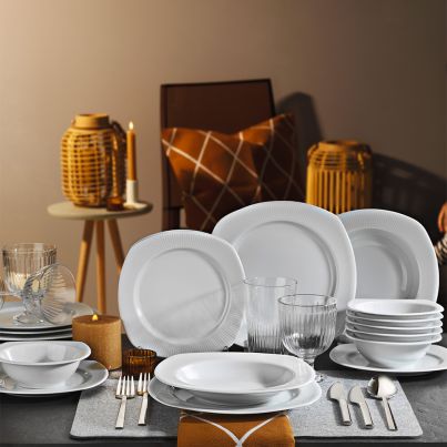 Dinner set Cisil 24 pcs. white