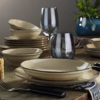 Dinner set Color x 24 pcs. cinnamon