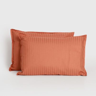 Set of Pillowcases DILIOS Seville Lux, 50/70 cm, 100% Cotton, Orange Stripe, 2 pcs