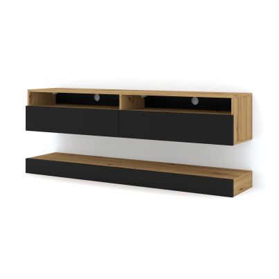 TV stand DUO 160, artisan oak/black mat