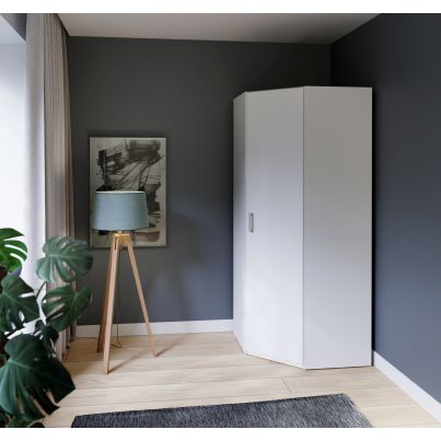 Corner wardrobe L/R FIVE 90 cm, White