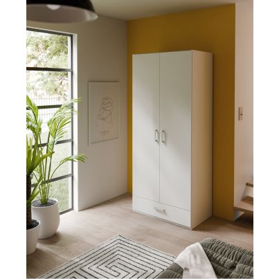 Wardrobe FIVE 90 cm with drawer, white
