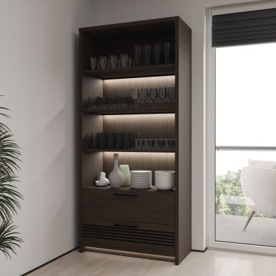 Rack SEVEN 90 cm, Masurian oak, LED lighting