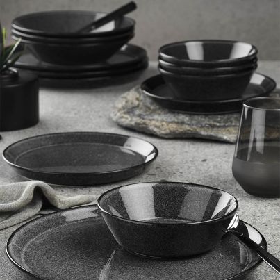 Dinner set Forza 24 pcs. black