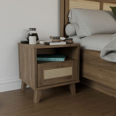 Nightstand NINE 45 cm with drawer, Valencia oak 