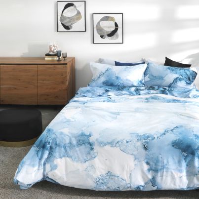 Cogal Bedding set GOLDEN AGE 2435 3pc. 250x200/220 + 2x50x80 sky blue