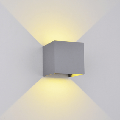 LED Square wall light 10W 4000K IP54 gr