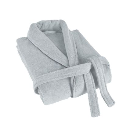 Bathrobe DILIOS Havana, S/M, Shawl Collar, 100% Cotton, Grey