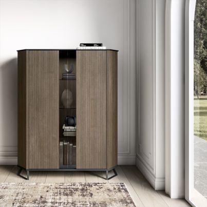 HEXAGON HIGH CABINET WITH LED 1290/510/1560