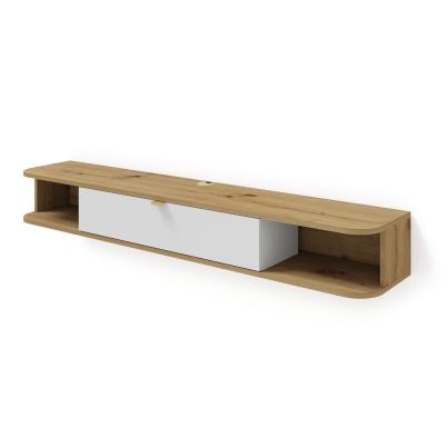 Hanging TV stand Icarus 156 cm, artisan oak/white mat