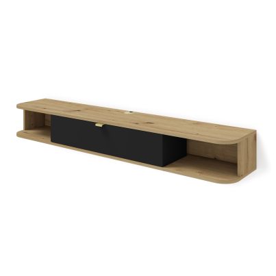Hanging TV stand Icarus 156 cm, artisan oak/black mat
