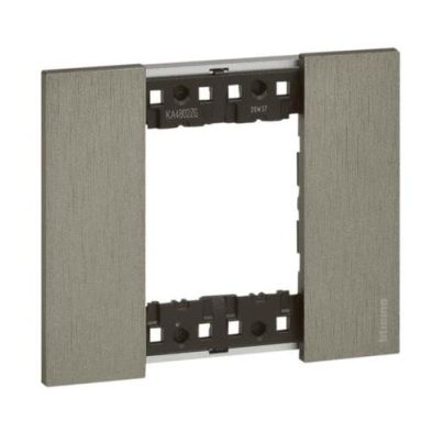 Cover Plate 2-Module LEGRAND Living Now, 10.25х8.6х1.1 cm, Steel