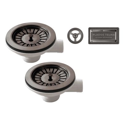 Two-way PVD waste kit 90mm black