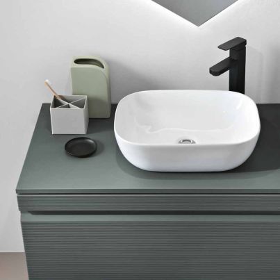 RECTANGULAR basin in ceramic