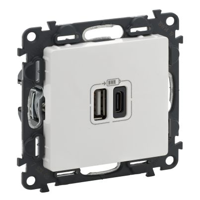 LEGRAND VALENA LIFE 2XUSB SOCKET TYPE A+C 5V 15W WHITE