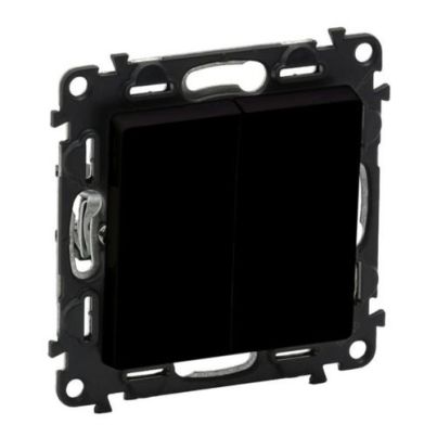 LEGRAND VALENA LIFE TWO BUTTON ONE WAY SWITCH BLACK