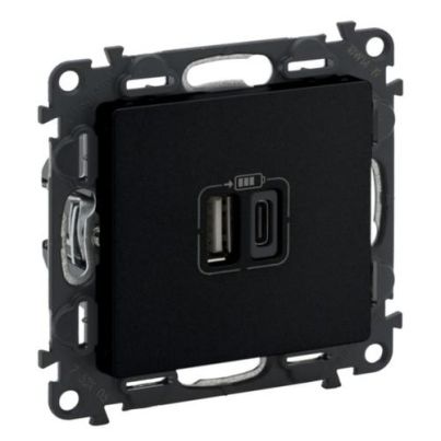 LEGRAND VALENA LIFE 2XUSB SOCKET TYPE A+C 5V 15W BLACK