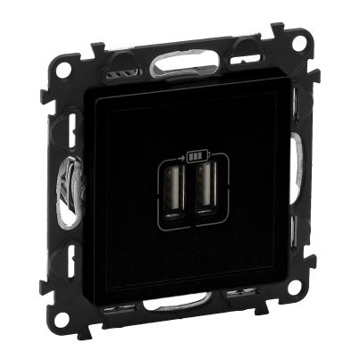 LEGRAND VALENA LIFE 2XUSB SOCKET TYPE A 5V 2.4A BLACK