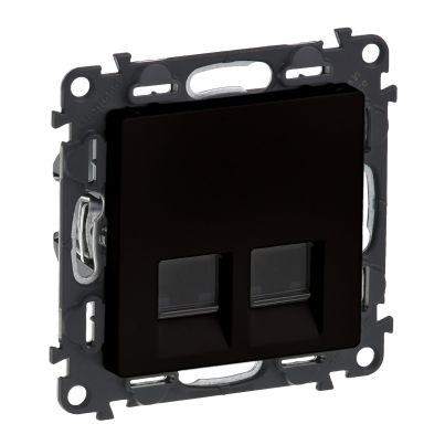 LEGRAND VALENA LIFE COMPUTER SOCKET 2XRJ45 5CAT.5E UTP BLACK