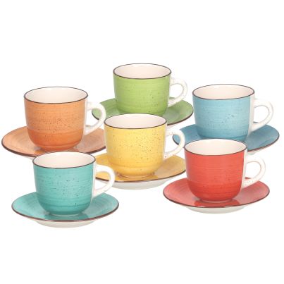 Set of 6 Tea cup & saucer LOUISE ART&PEPPER MCS V-A-