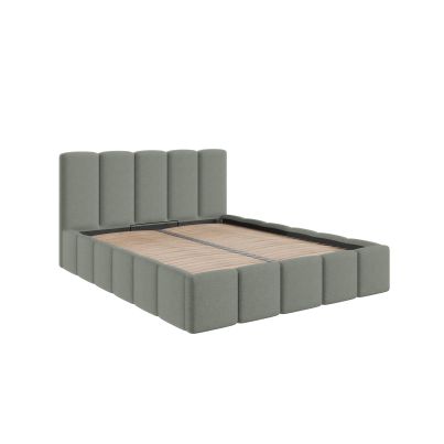 Upholstered bed SPECIFIC BAZYLIDES with storage, 180x200, Green