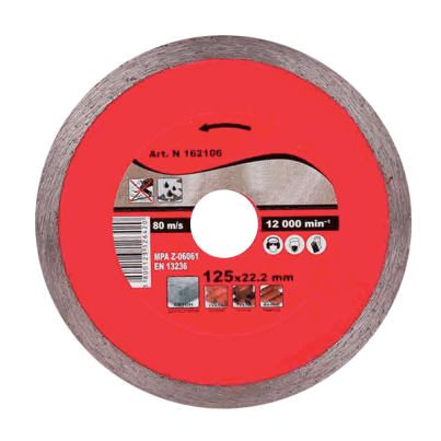Diamond cutting disc wet 125Х22.2mm