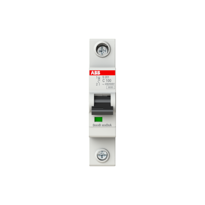 ABB Miniature circuit breaker for industrial use S201-C100 100A 1P 6kA curve C