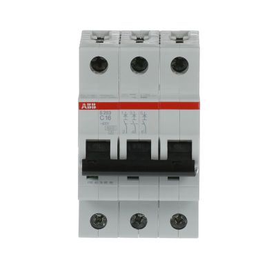 ABB Miniature circuit breaker for industrial use S203-C16 16A 3P 6kA curve C