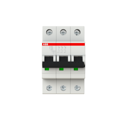 ABB Miniature circuit breaker for industrial use S203-C20 20A 3P 6kA curve C