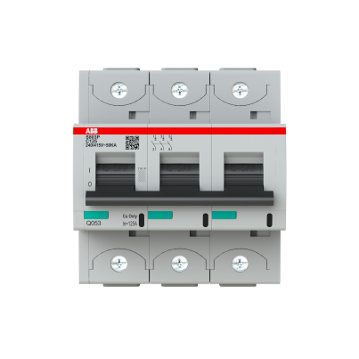 ABB Miniature circuit breaker for industrial use S803P-C125 AC/DC 125A 3P 50kA curve C