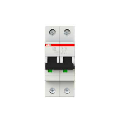 ABB Miniature circuit breaker for industrial use S202-C20 20A 2P 6kA curve C