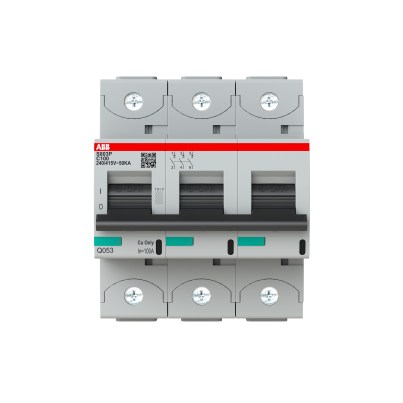 ABB Miniature circuit breaker for industrial use S803P-C100 AC/DC 100A 3P 50kA curve C