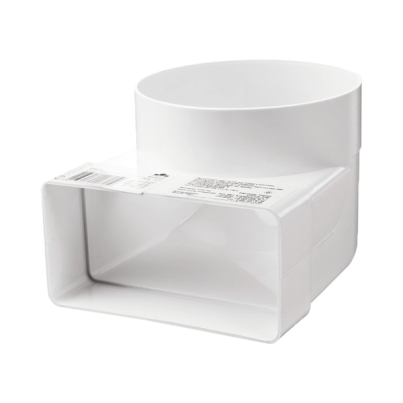 90° Connecting bend for flatandround ducts