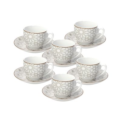 Set of 6 Coffee Cups & Saucers TONGNANA Madison Habana, 120ml