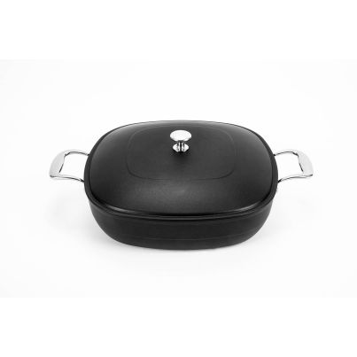 Square Skillet AM COCO'n.4, 32x32 cm, with Aluminium Lid, Grey