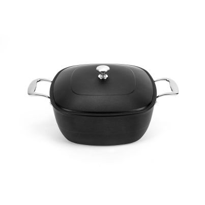 Square Casserole AM COCO'n.4, 28x28 cm, with Aluminium Lid, Grey