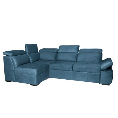 Left corner sofa HAVANA with sleep mechanism - Navy blue