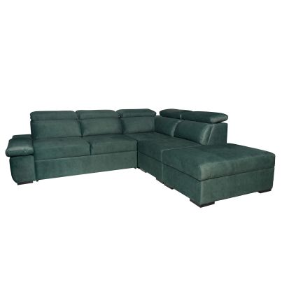 Right corner sofa HAVANA with sleep mechanism - Dark green