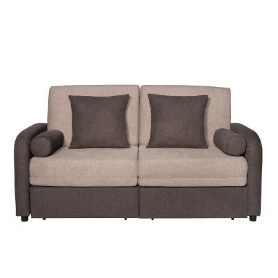 Straight sofa with a pull-out mechanism - Brown two-tone