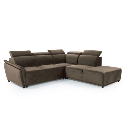 Right corner sofa with sleeping mechanism and movable headrests - TEAK