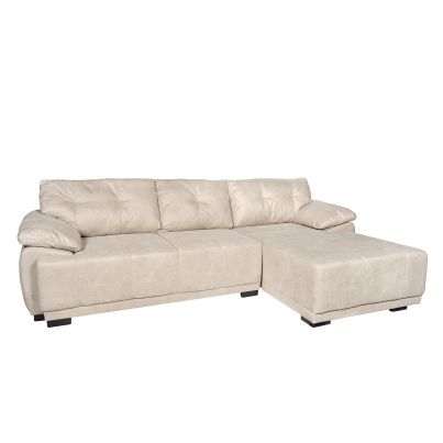 Right corner sofa with sleeping mechanism and storage space - beige-gray