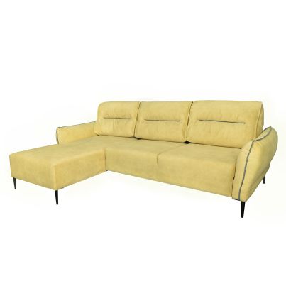 Left corner sofa LIBERTAD with sleeping mechanism-Mustard