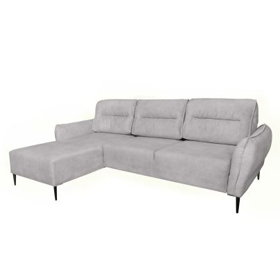 Left corner sofa LIBERTAD with sleeping mechanism-Silver gray
