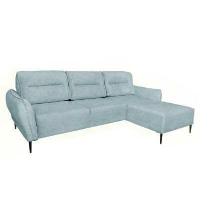 Right corner sofa with sleeping mechanism-Light blue