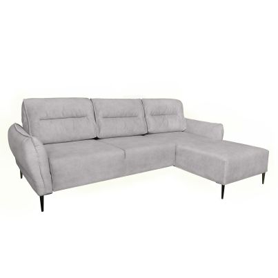 Right corner sofa LIBERTAD with sleeping mechanism-Silver gray